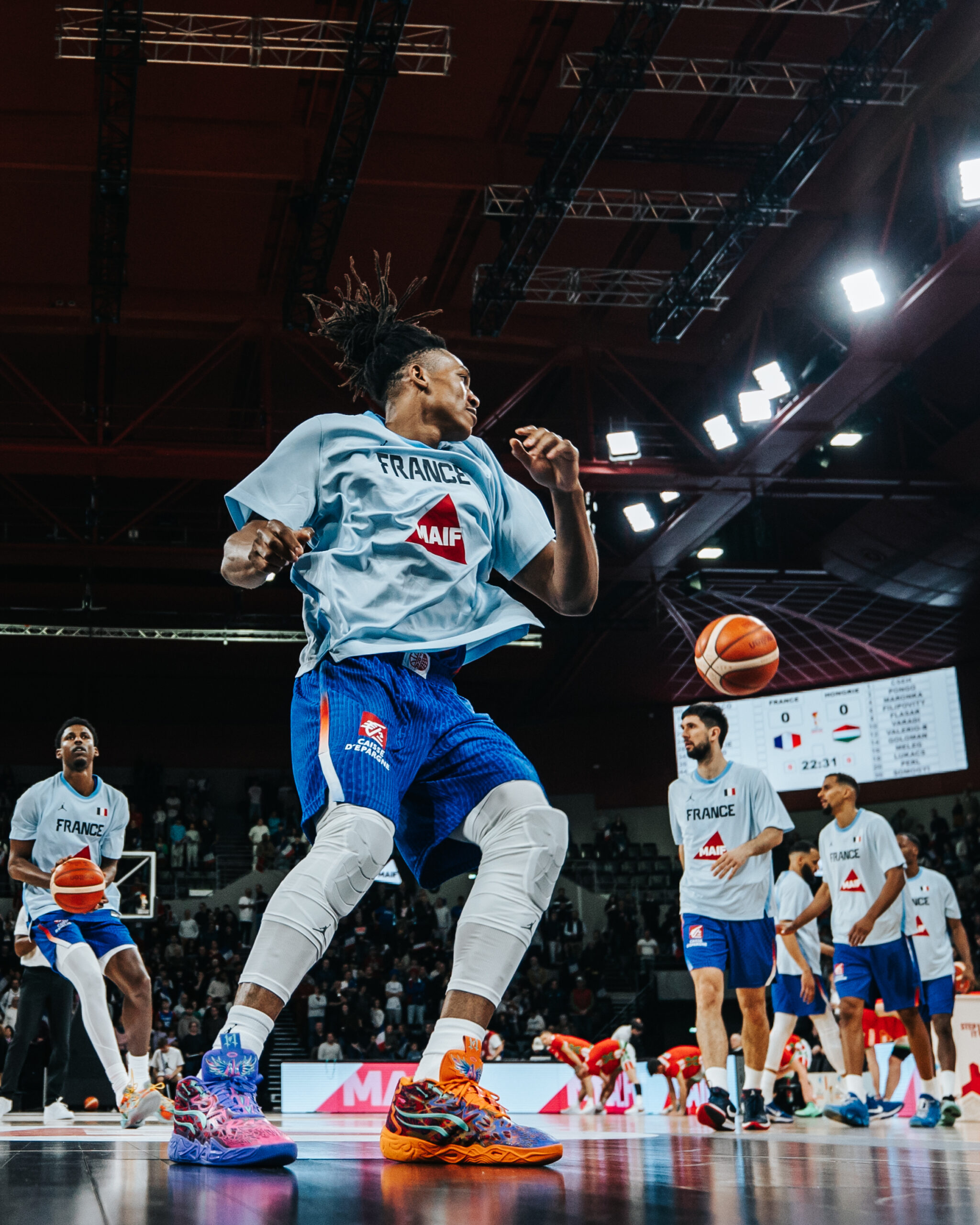 France team wins 98-79 against Hungary team - On March 1, 2026, at Antarès Arena in Le Mans, the France national basketball team faces Hungary in a crucial Group G matchup during Window 2 of the FIBA Basketball World Cup 2027 European Qualifiers. An important step on the road to the 2027 World Cup, with qualification points at stake in front of the French home crowd by Marie MARCEL/SIPA.